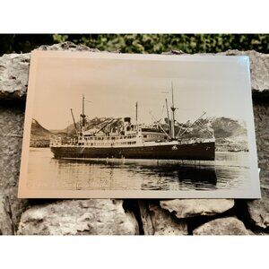 SS Denali Alaska RPPC Steamer Ship Photo Postcard Schaller c1940s
